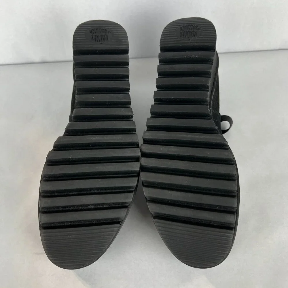 Loints Of Holland Maryjane Shoes Womens 41 9.5 10 Black‎ Wedge Pebbled Leather